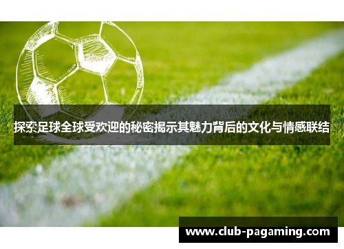 探索足球全球受欢迎的秘密揭示其魅力背后的文化与情感联结 探索足球全球受欢迎的秘密揭示其魅力背后的文化与情感联结